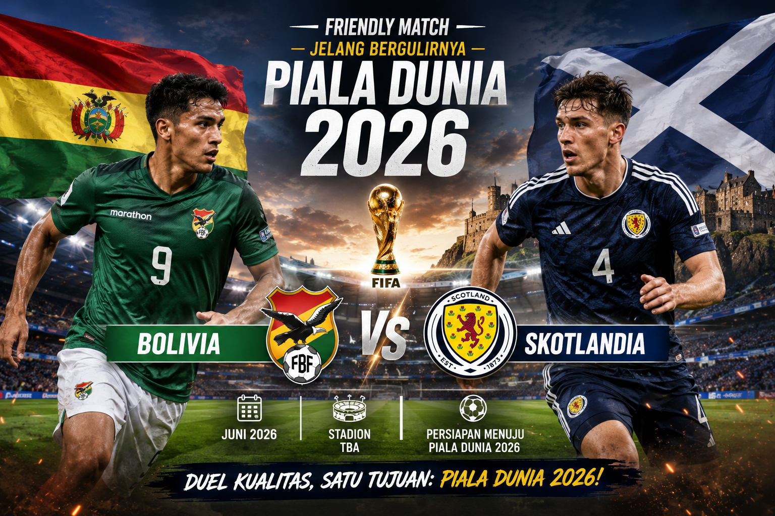 friendly match Bolivia vs Skotlandia