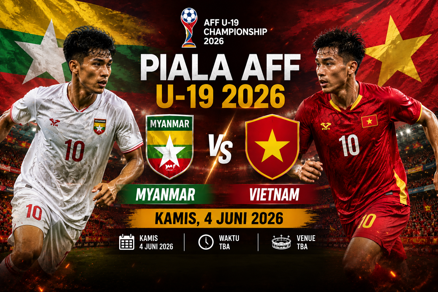 Piala AFF U-19 2026 Myanmar vs Vietnam